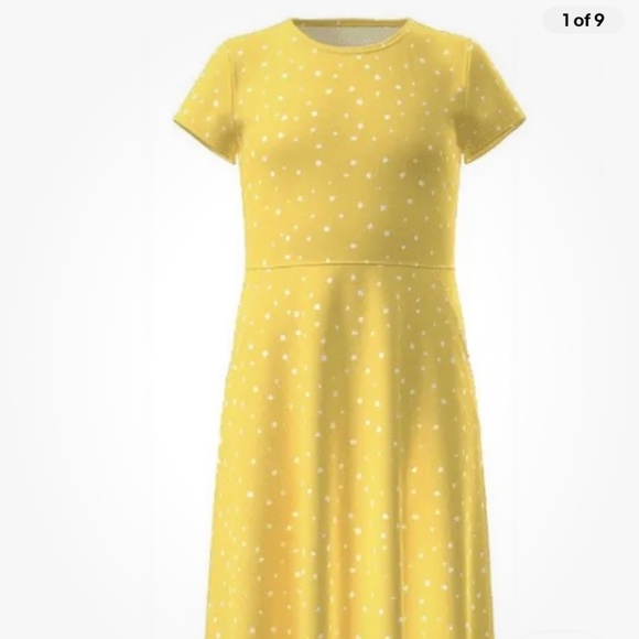wonder nation Other - wonder Nation Yellow Dotted Short Sleeve Pocket Play Dress Size XL (14-16) NEW